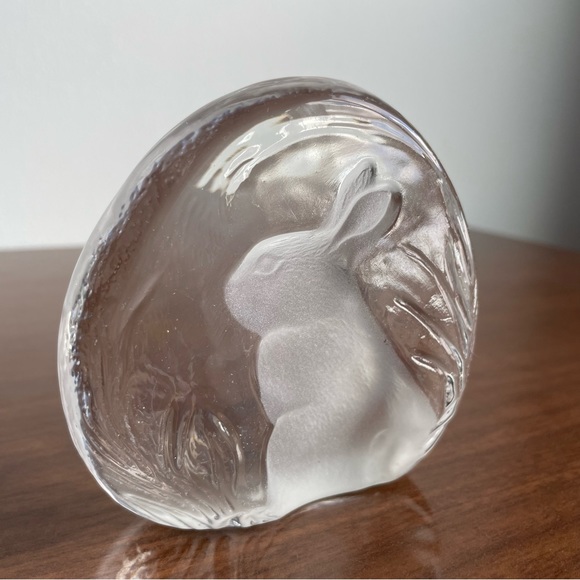 Crystal Zajecar Glass Rabbit Paperweight - Picture 3 of 8